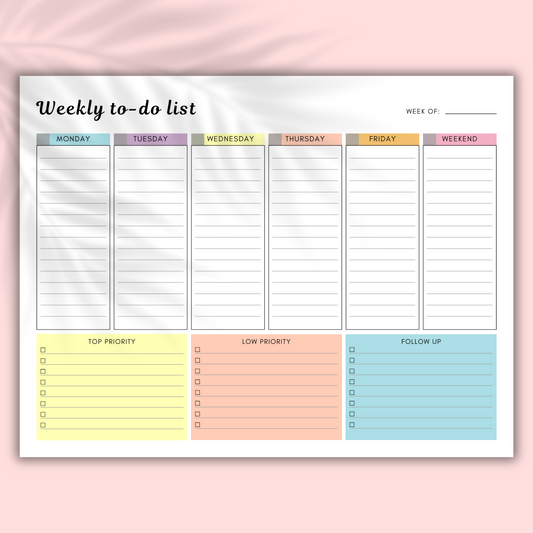 Weekly to-Do List Printable